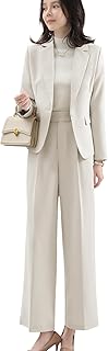 [Yino] イノ スーツ レディース パンツスーツ セットアップ テーラードジャケット＋ワイドパンツ 洗える 体型カバー 着瘦せ おしゃれ フォーマル 通勤 入学式 卒業式 面接 ビジネス 通年