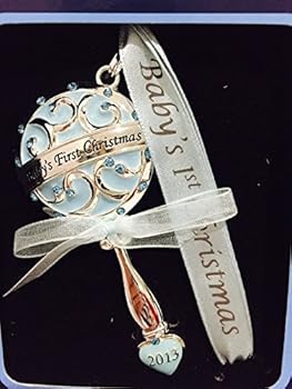 Unknown Binding Baby Christmas Ornament 19. Fine European Blue Crystals 2013 Keep Shake Book