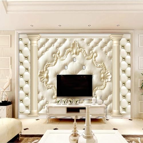 Tzxztt Creatividad Tridimensional Minimalista Blanco Acolchado Moderno Papel Pintado 3D Seda Texturizada Primera Calidad Neutros Material Ideal Para SalóN Dormitorio-200cm×140cm