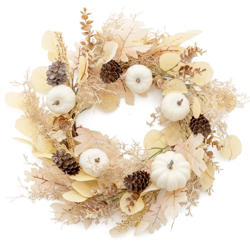 MISSPIN 20 Inch Fall Wreaths for Front Door, Harvest Thanksgiving