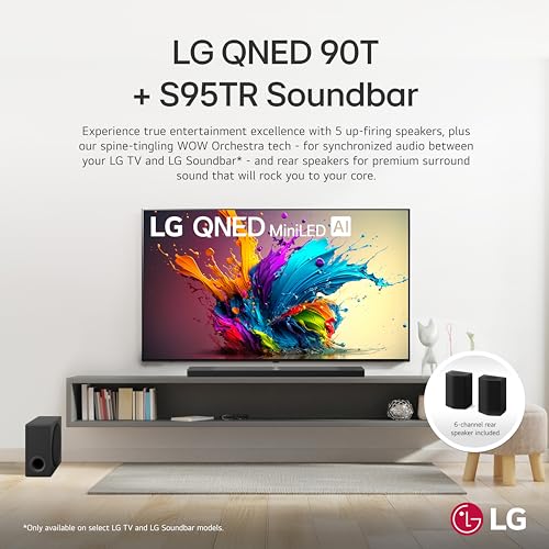Image of LG 75-Inch Class QNED90T Series Mini LED Smart TV 4K Processor Flat Screen with Alexa Built-in (75QNED90TUA, 2024),LG 9.1.5 ch. Sound Bar with Wireless Dolby Atmos Soundbar and Rear Speakers
