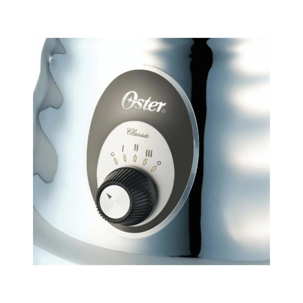 Oster Classic Frullatore, Potenza 600 W, 3 Velocità, Lama a 4 Punte in Acciaio Inox, Bicchiere Graduato in Vetro Borosilicato da 1.25 L con Dosatore, Sistema All Metal Drive, 3 Velocità, Argento