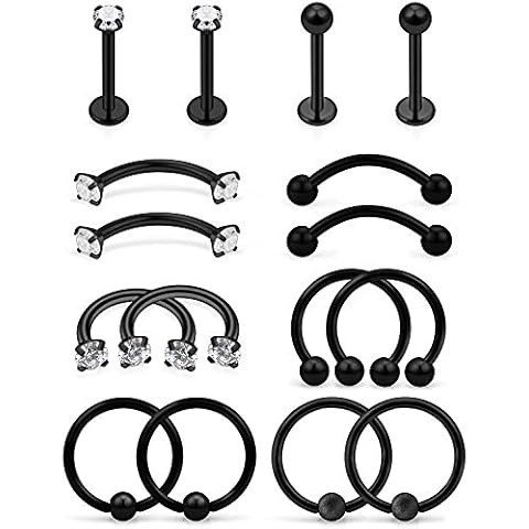 Lcolyoli Stainless Steel Body Piercing Jewelry Set Cover