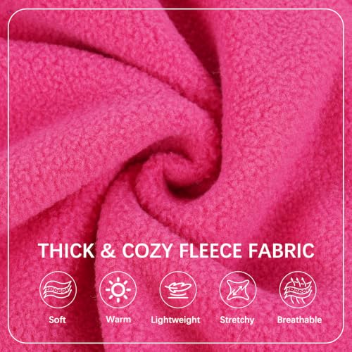 Image of BRKURLEG Dog Sweater, Warm Fleece Dog Winter Coat, Rose Red, S | Soft Thick Sweatshirt for Small Medium Large Dogs, Back Zipper Dogs Cold Weather Coat, Cozy Jacket Vest Christmas Daily Wear