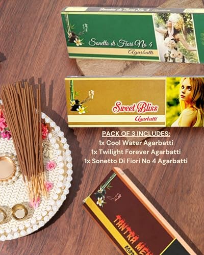 Image of Eternia Sunset Escape Set Burning Incense Sticks | Long-Lasting Luxury Aromatic Agarbatti with Refreshing Soothing Fragrances | for Men & Women | Pack of 3