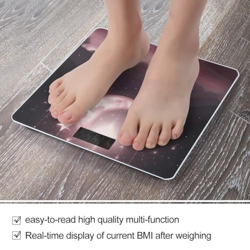 Báscula digital de baño Moon Pink Stars con pantalla LCD miniatura 5
