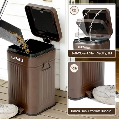 Image of Dog Pooper Scooper, Metal Tray & Spade Set, 12L Waste Bin