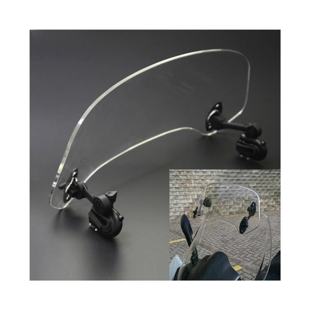 D'écran Déflecteurs Moto Extension De Pare-Brise Transparente pour Moto, Becquet De Pare-Brise Réglable, Déflecteur De Flux d'air, Ajouter sur Le Pare-Brise pour Pare-Brise pour