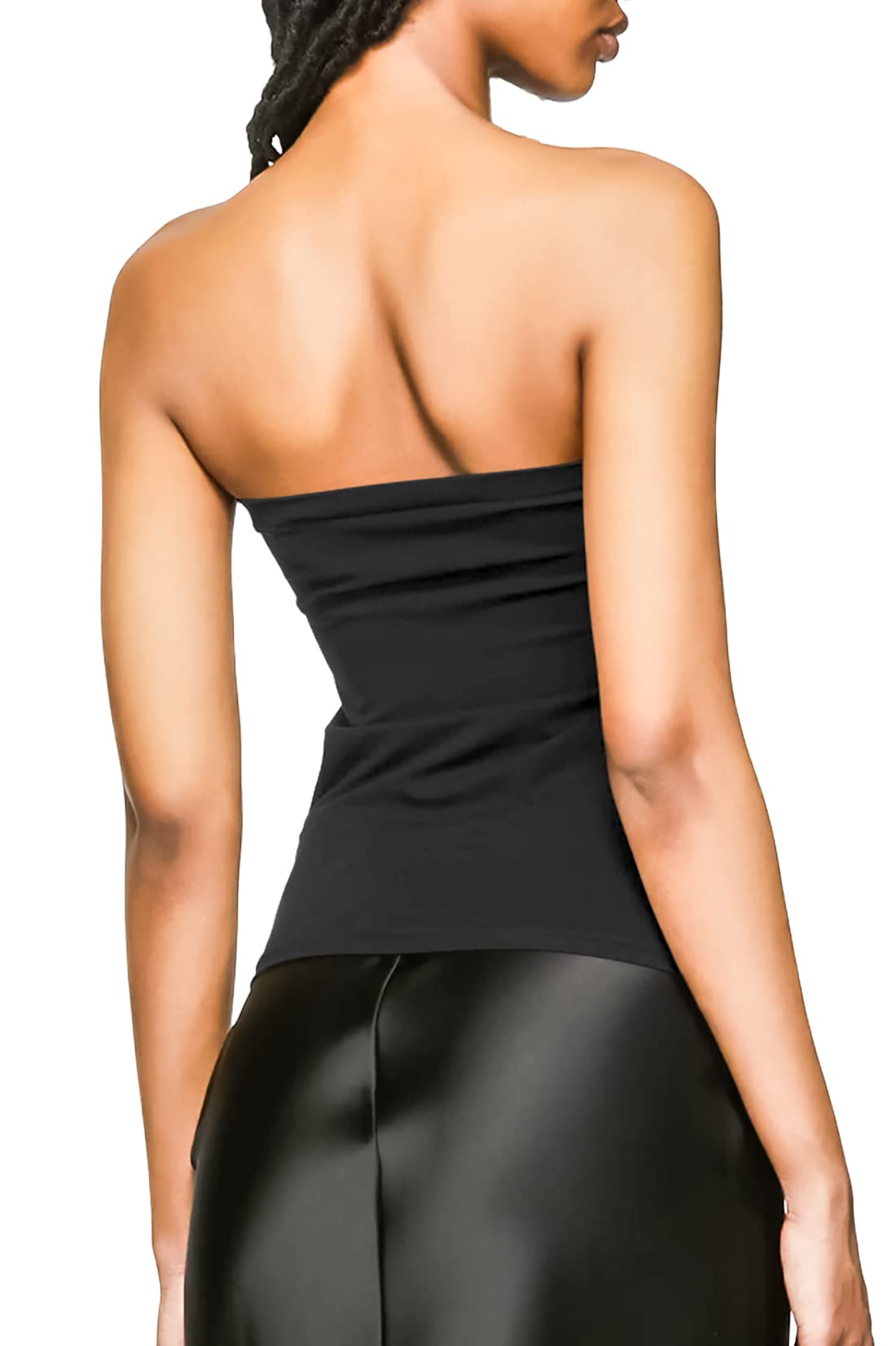 Cotton Tube Tops for Women Strapless Tops Sexy Bandeau Top Strapless Shirts Stretchy Undershirt 3Packs