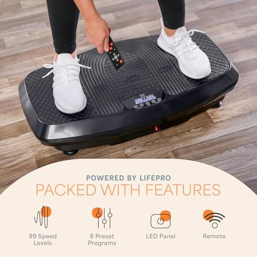 LifePro Hovert 3D Vibration Plate, Full Body Exercise Machine with Dual Motors, Lymphatic Drainage & Fitness Workout Platform with Remote, Bands & 99 Speed Levels - Image 6