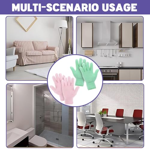 Miniatura 5 de Gnalia 2 Pares De Guantes Limpieza De Microfibra Flexibles Y Convenientes Para Polvo, Toallitas Para Persianas, Lámparas, Coches Y Muebles, Adulto Talla Única, Rosa Y Azul