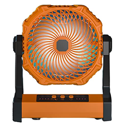 Pocoiau Ventilador de techo recargable por USB, 20000 mAh, ventilador de camping con LED de 4 velocidades, ventilador colgante para dormitorio y oficina