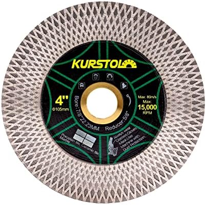 KURSTOL Tile Diamond Saw Blade - 5"/125mm Dual-Purpose Diamond Cutting Disc,Angel Grinder Blade Arbor 7/8"-5/8" for Cutting and Grinding Ceramic Tiles,Porcelain,Granite,Marble