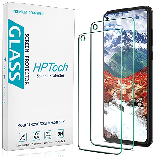 HPTech (2 Pack) Designed For Samsung Galaxy A21 Tempered Glass Screen Protector Easy to Install Anti Scratch Bubble Free Case Friendly