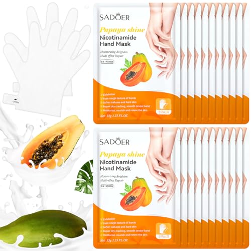 24-Pcs-Pawpaw-Moisturizing-Hand-Mask-Repairing-Hand-Mask-for-Dry-Skin-Sensitive-and-Oily-Skin-Exfoliating-Hand-Peeling-Mask-Repair-Rough-Skin-for-Men-Women-Smooth-Soft-Skincare-Gifts