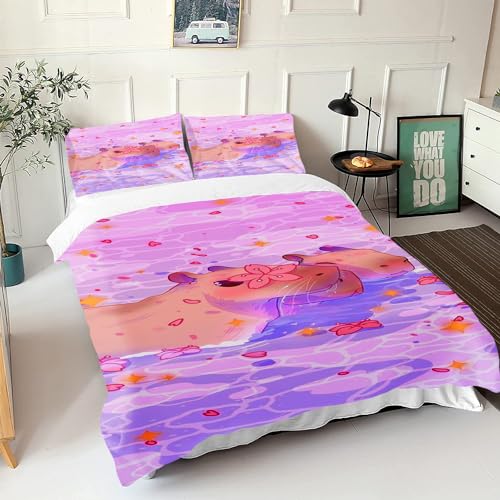 Housse de couette Capybara douce et confortable pour lit double