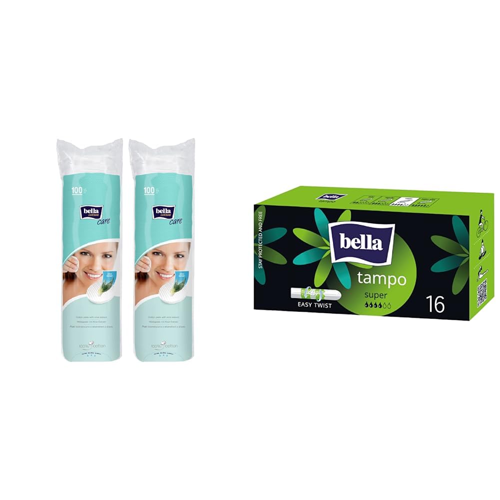 Bella Cotton Pads - 100pcs | Pack of 2 | Aloe Vera Extract | Skin Nourishment | Makeup Removal & C | Bella Premium Super Tampons - 16pcs | Very Heavy Flow | High Absorption | Soft & Safe | Chlorine f-image-45