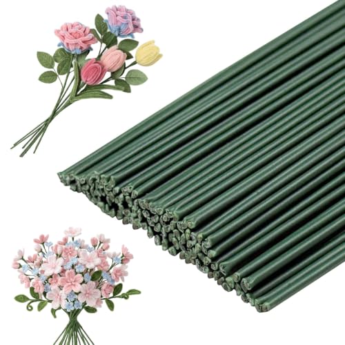 100 Piezas Alambre Floral, 30cm X 2mm Alambre De Tallo Floral, Alambres De Floristería Verde Para Corona, Ramo, Diy Arreglo Florals Flores Artificiales, Decoraciones Verde