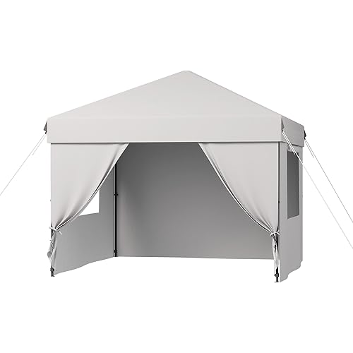 10'x10' Pop Up Canopy Tent with 4 Sidewalls, Waterproof and UV Resistant Outdoor Gazebo, Easy Up Sun Shade Shelter for Parties, Events, Backyard, Camping, Black