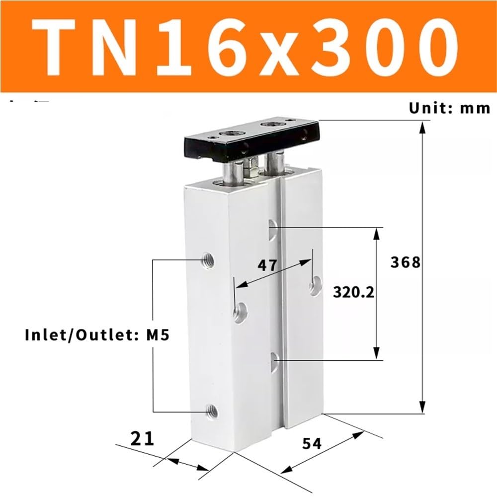 Cilindro neumático TN16 de doble efecto
