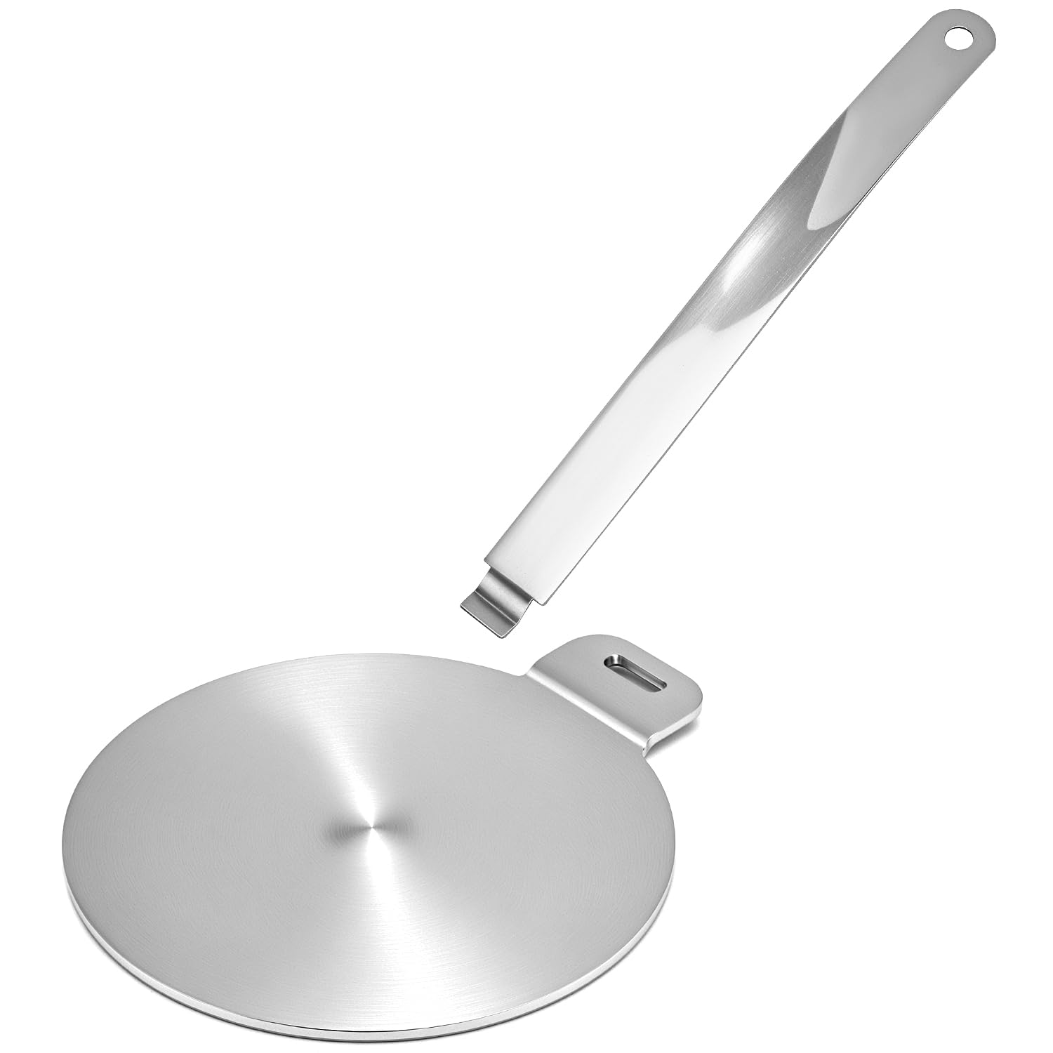 QWORK Induction Hob Heat Diffuser Ring Plate, Stainless Steel, 13CM, Conduction Heating, Induction Power Source