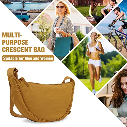 Image of Nylon Crescent Crossbody Bag for Women Men, Small Travel Sling Bag