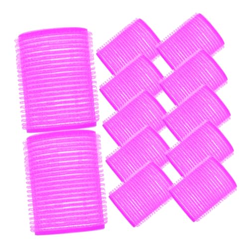 NIYANGLE 12pcs Self Adhesive Plastic Hair Curlers for Women and Big Wave Hair Rollers Styling Tools for DIY Curls and Textures Random Color