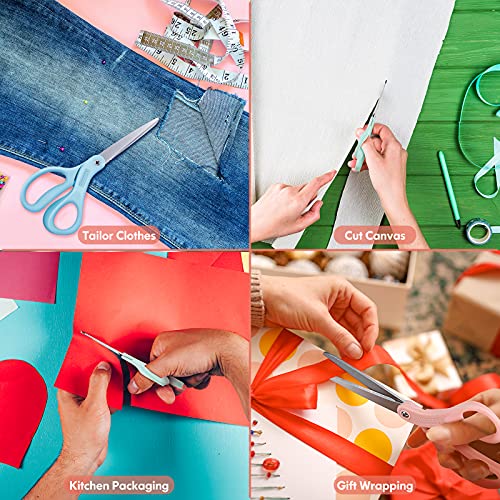 Pastel Scissors, Niutop 8" All Purpose Scissors Heavy Duty Ergonomic Comfort Grip Shears Sharp Scissors For Office Home Household Sewing High/Middle School Students Teacher Art Craft Diy Supplies #TOP5