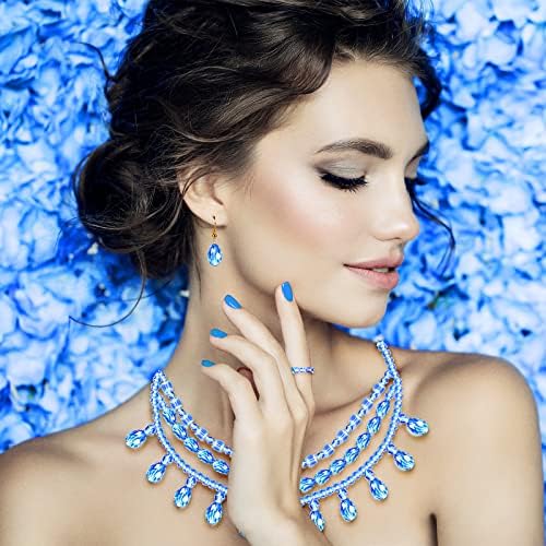 Crystal Beads, 600 Pcs Glass Beads, Assorted Crystal Beads for Jewelry Making, Rondelle Jewelry Beads with Container Box, Glass Beads Bulk for DIY Necklace Bracelet Earring(4/6/8mm, Blue Color)