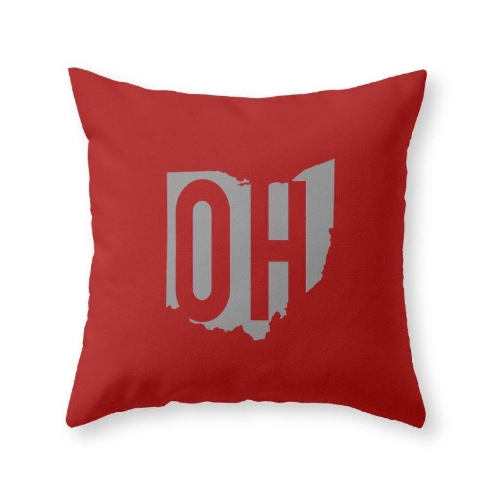 Roses Garden's pillow caseRoses Garden Ohio State Pride 18" x 18" Throw Pillow Indoor Cover(not include insert)