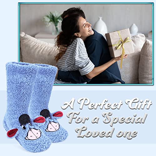 Disney Stitch Fluffy Socks Women Super Soft Fleece Slipper Socks Minnie Mouse Baby Yoda Grip Socks Stitch Gifts3