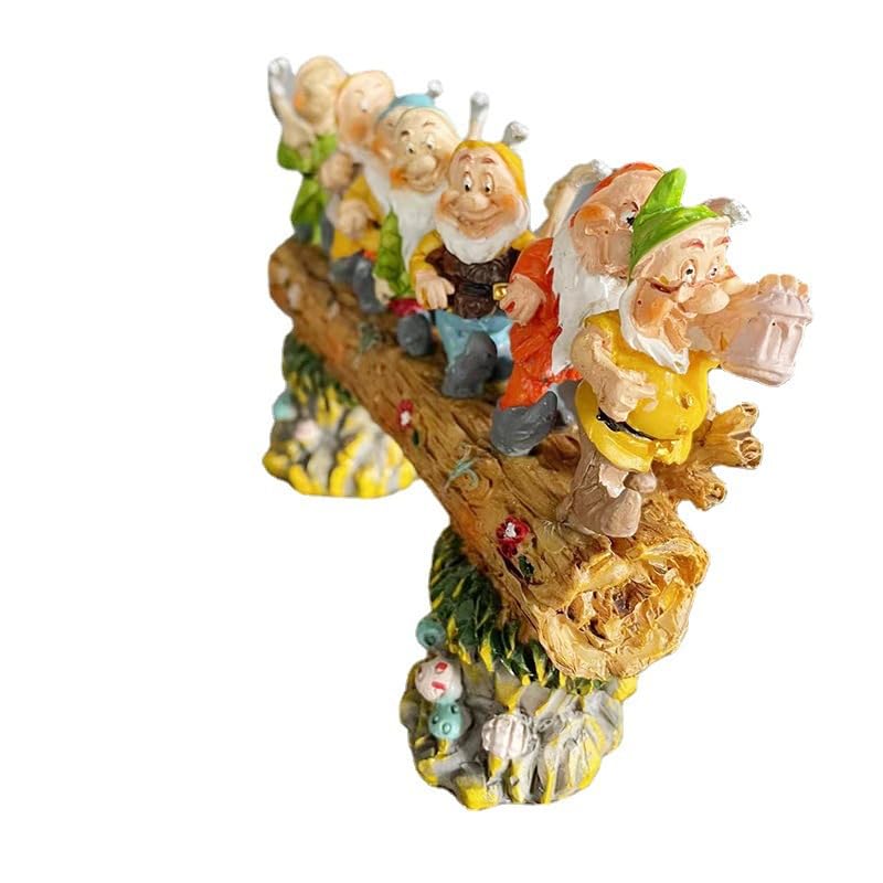 Garden Gnome Statue, Fairy Garden Accessories, 7 Dwarfs Resin Gnome Garden Decor Fairy Tale Garden Gnome Statue Resin Gnomes - Image 2