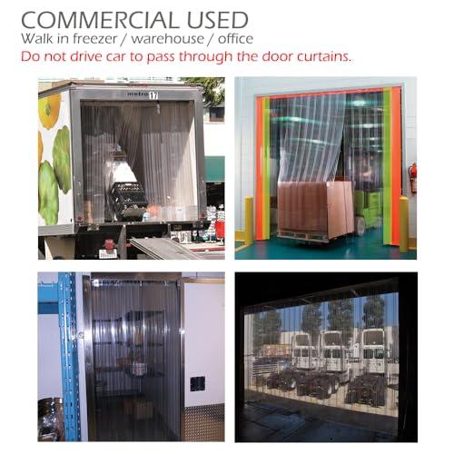 Image of Walk-in Cooler Freezer Plastic Vinyl Strip Door Curtain - Clear PVC Curtain Bulk Roll, Commercial Industrial for Refrigerator Garage Warehouse (164 Ft * 7.87 inch * 0.07 inch Smooth)