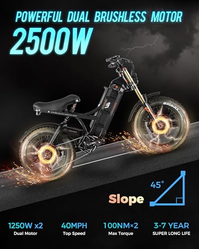 Image of 2026 eAhora Romeo Pro 3 /2 52-46 Mph Electric Bike for Adults, 6000W /4000W /2500W Dual Motor Ebike 60V 80Ah /52V 70Ah Battery 235+Miles Long Range, 26*4.0 inch /20*4.5 inch Fat Tire, Full Suspension, All Terrain