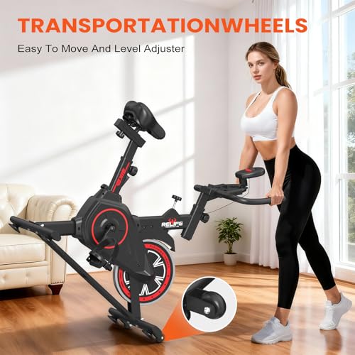RELIFE REBUILD YOUR LIFE Exercise Bike, Friction Stationary Bike for Home - image 7