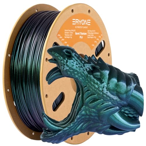 Image of ERYONE Burnt Titanium PLA Filament 3D Printer PLA Filament 1.75mm + /- 0.03mm, Glitter PLA Filament 1KG Cardboard Spool(2.2LBS), Green