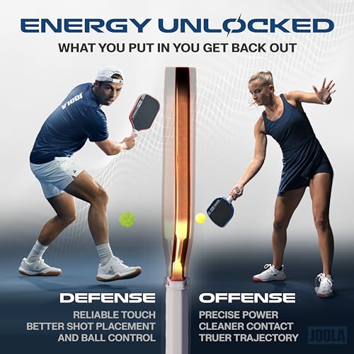 Image of JOOLA Pro V Pickleball Paddle - 14mm /16mm - Raw Carbon Fiber Textured Surface - Enhanced Frame & Propulsion Core, USAPA & UPA-A Certified, NFC Chip Enabled, Premium Control & Lightweight Performance