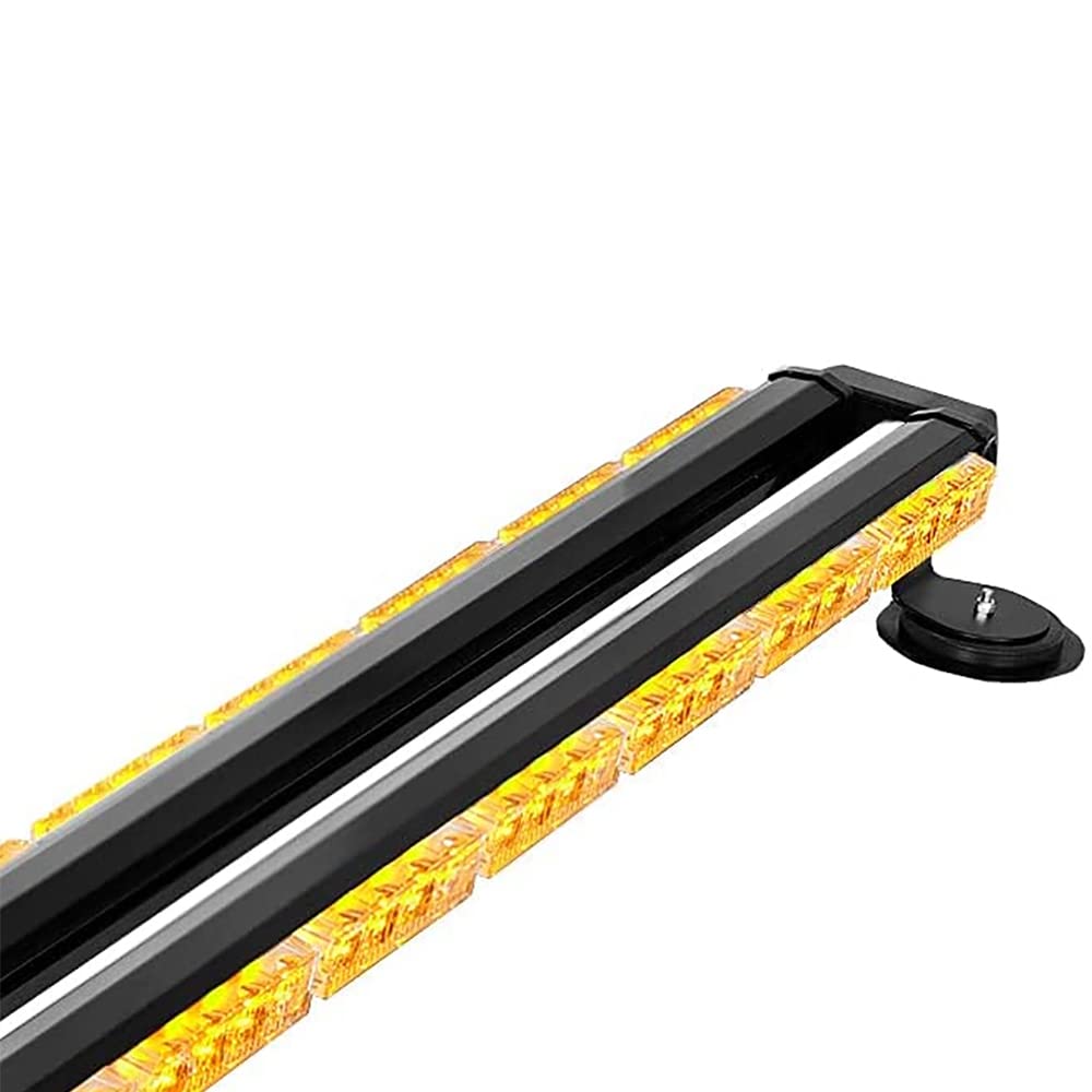 1PCS 12V Barra de luz estroboscópica LED de alta visibilidad para vehículos de emergencia, barra de luz de advertencia de peligro de emergencia de doble cara blanca amarilla