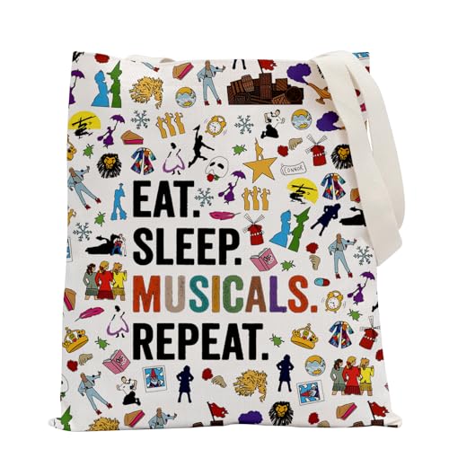 POFULL Musical Acting Gift Musical Theatre Gift Eat Sleep Musicals Cosmetic Bag