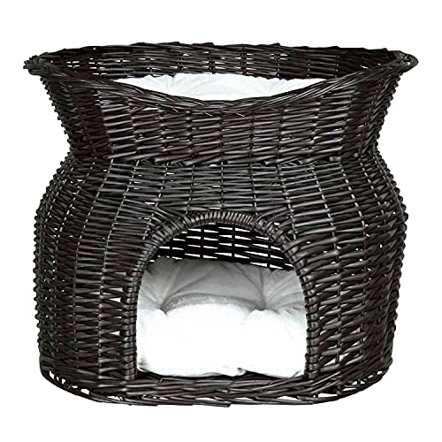 TRIXIE Corbeille en osier avec 2 couchettes, 54 × 43 × 37 cm, noir pour Chien