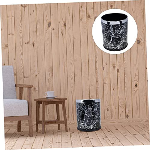 Caneca de basura rectangular negra de plástico miniatura 5