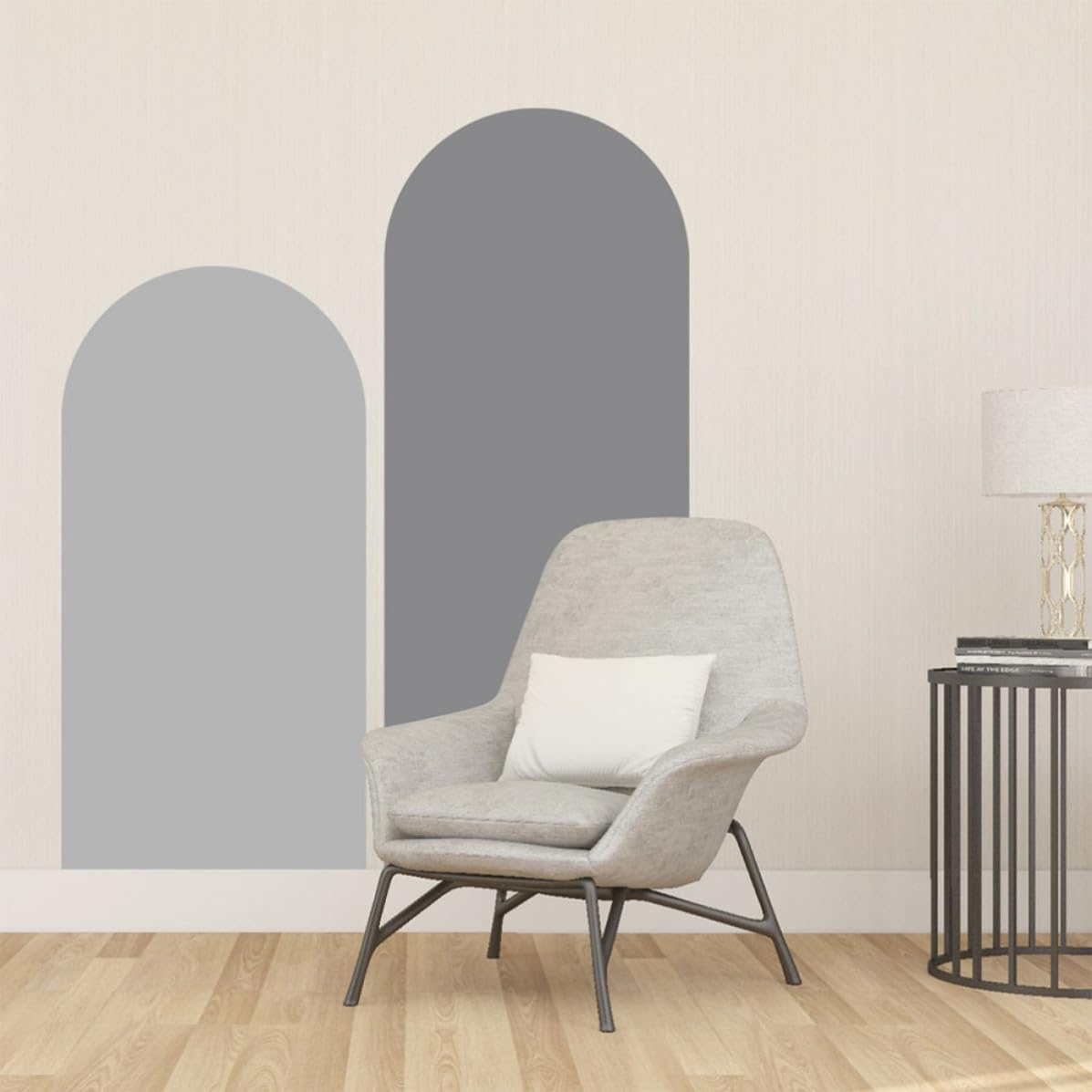 DECHOUS Adesivi Murali in Pvc 2 Pezzi Design Curvo, Resistenti alla Sbiaditura alle Crepe, Decorazioni per Muro Eleganti per Camerette e Finestre