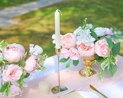 Misspin Wedding Artificial Flowers Box Set For Diy Wedding Bridal Bouquets Fake Peony Flowers Centerpieces Arrangements Party Baby Shower Home Decorations (Rose Pink) #TOP5