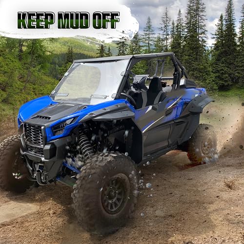 Image of Wider XXL Front & Rear Fender Flares Kit Compatible with Kawasaki Teryx KRX 1000 2020-2025 Accessories Update Extended Mud Flaps Extension Mud Guards Replace 99994-1324(12PCS,Left & Right)