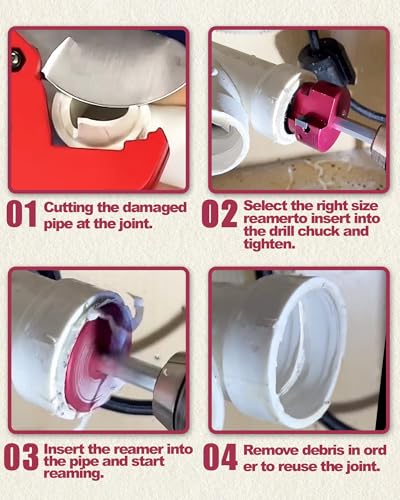 Image of PVC Pipe Reamer 1.25 Inch, PVC Fitting Saver 1-1 /4 Inch, PVC Reamer, Pipe Reamer Aluminum Alloy PVC Socket Saver Pipe Fitting Reamer for SCH40 PVC CPVC ABS Pipes