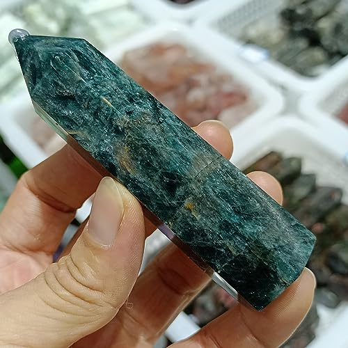 Apatita verde mineral en formato de columna pequeña para decoracion 6