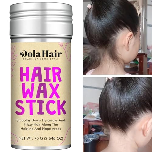 Dolahair Hair Wax Stick & Accessories - Flyaway Control for Kids & Women, 50 Pcs Colorful Elastic Hair Bands, 1 Pcs Slick Back Hair Brush, 2 Hair Loop Styling Tools - Image 3