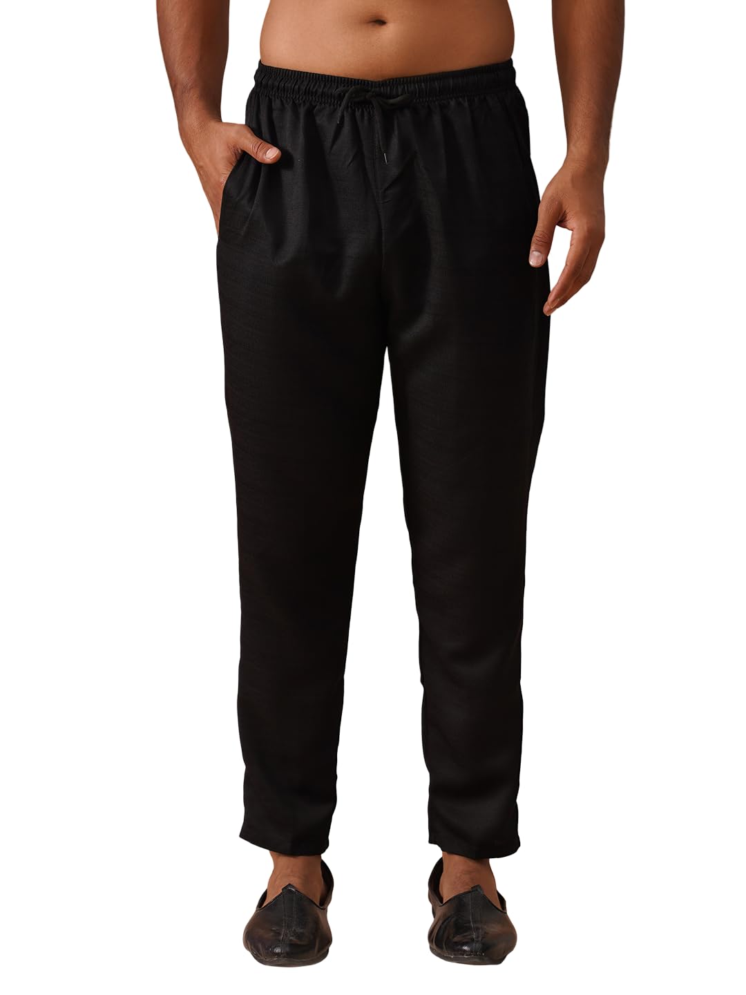 jompers Solid Cotton Pyjama For Men (Black, 36)-picture-27
