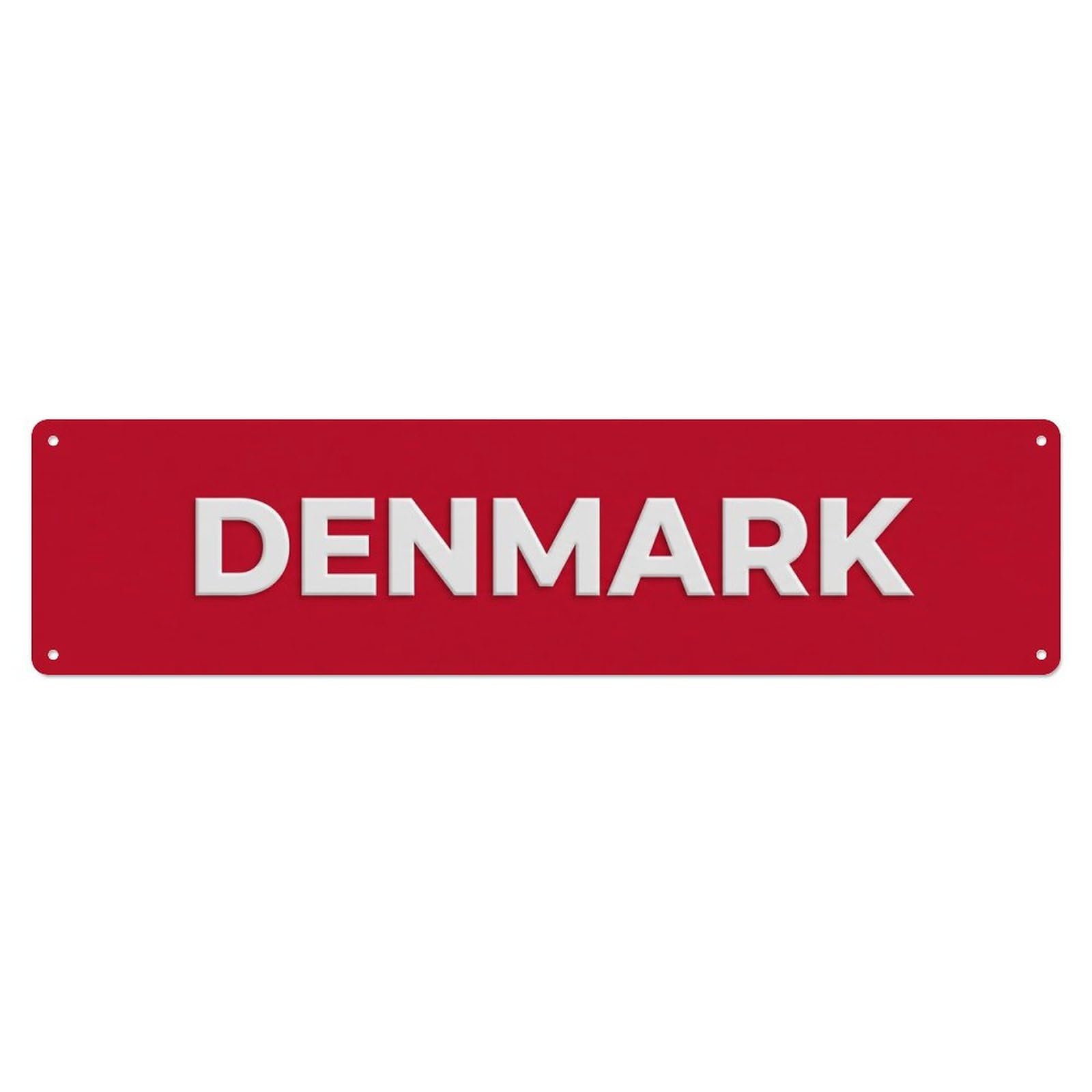 Vintage Denmark Flag Pattern Metal Tin Sign