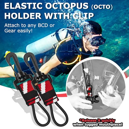 Support de plongée pieuvre pour régulateur, attache élastique et clip BCD rotatif - 2